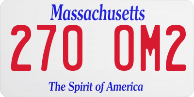 MA license plate 270OM2