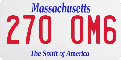 MA license plate 270OM6
