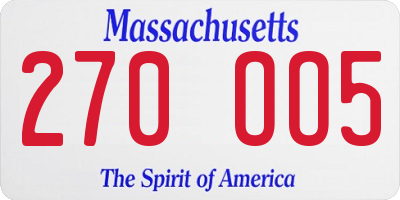 MA license plate 270OO5