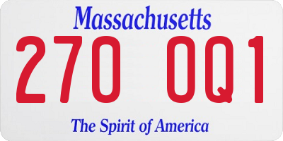 MA license plate 270OQ1