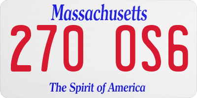 MA license plate 270OS6