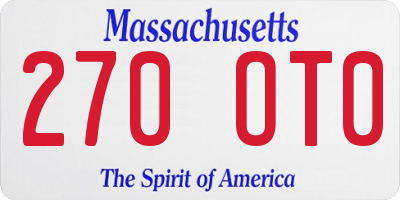 MA license plate 270OT0