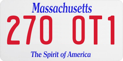 MA license plate 270OT1