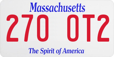 MA license plate 270OT2