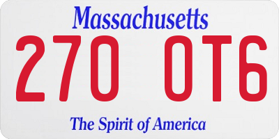 MA license plate 270OT6