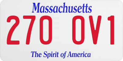 MA license plate 270OV1