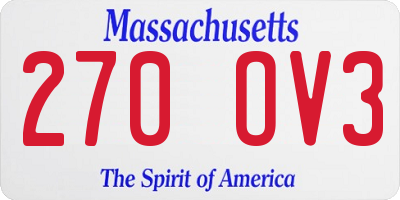 MA license plate 270OV3
