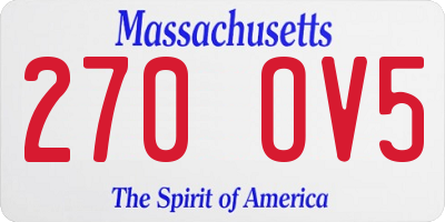 MA license plate 270OV5
