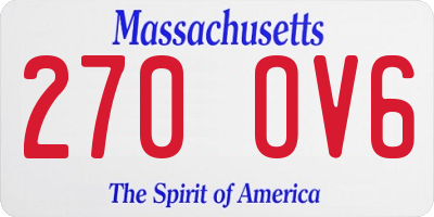 MA license plate 270OV6