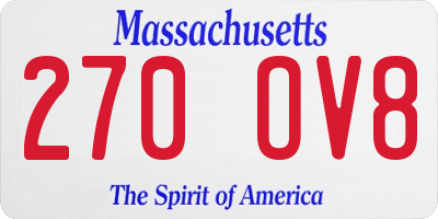 MA license plate 270OV8