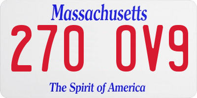 MA license plate 270OV9