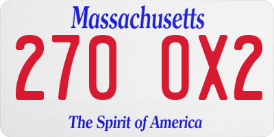 MA license plate 270OX2