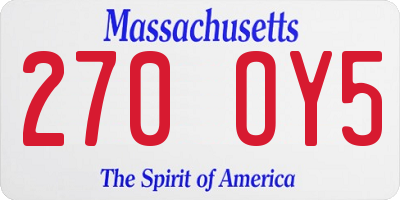 MA license plate 270OY5