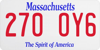 MA license plate 270OY6