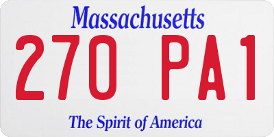 MA license plate 270PA1