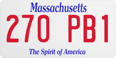 MA license plate 270PB1