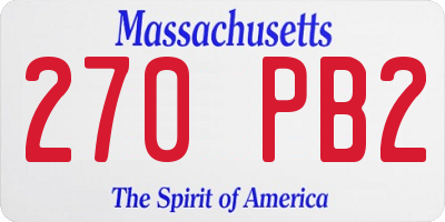 MA license plate 270PB2