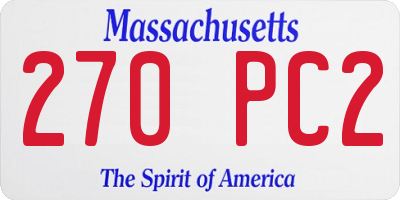 MA license plate 270PC2