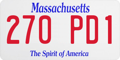 MA license plate 270PD1