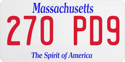 MA license plate 270PD9