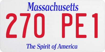 MA license plate 270PE1