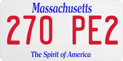 MA license plate 270PE2