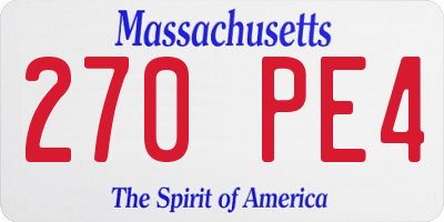 MA license plate 270PE4