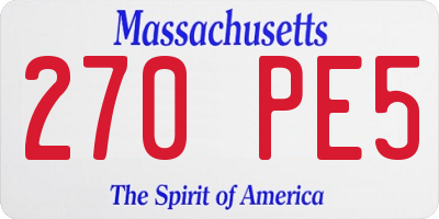 MA license plate 270PE5