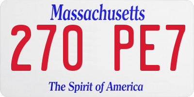 MA license plate 270PE7