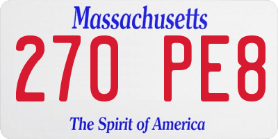 MA license plate 270PE8