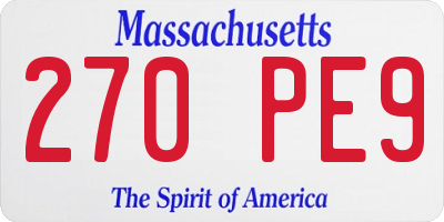 MA license plate 270PE9