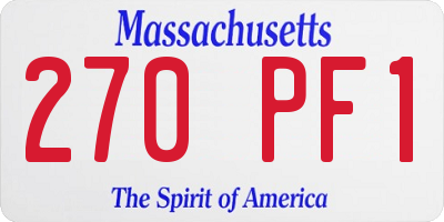 MA license plate 270PF1