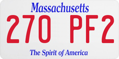 MA license plate 270PF2