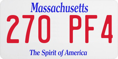 MA license plate 270PF4