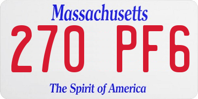 MA license plate 270PF6