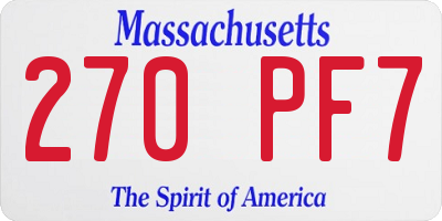 MA license plate 270PF7