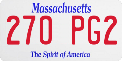 MA license plate 270PG2