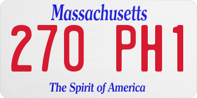 MA license plate 270PH1