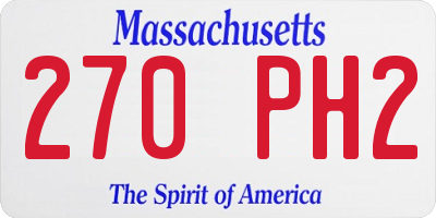 MA license plate 270PH2