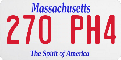MA license plate 270PH4
