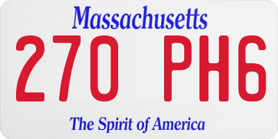 MA license plate 270PH6