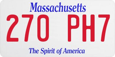 MA license plate 270PH7