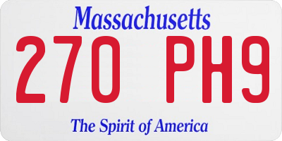 MA license plate 270PH9