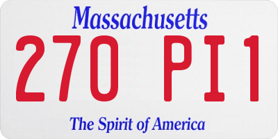 MA license plate 270PI1