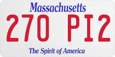 MA license plate 270PI2
