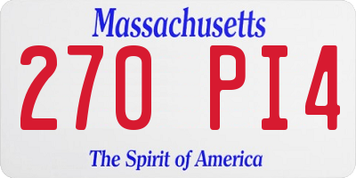 MA license plate 270PI4