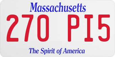 MA license plate 270PI5