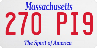 MA license plate 270PI9