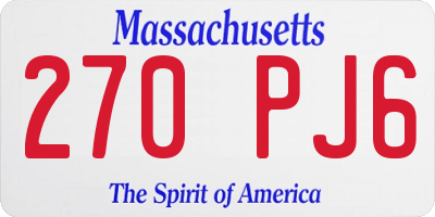 MA license plate 270PJ6