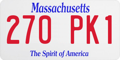 MA license plate 270PK1